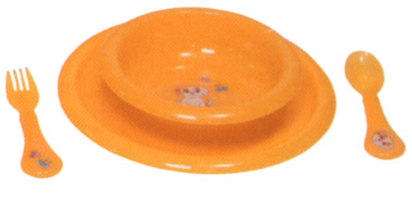 Комплект посуды для кормления Bebe Jou оранжевый