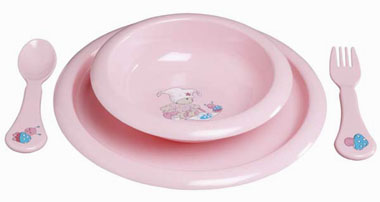Комплект посуды для кормления Bebe Jou розовый