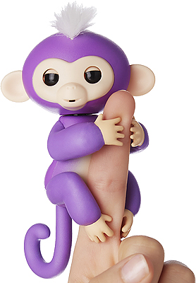 Интерактивная обезьянка МИА (фиолетовая), 12 см