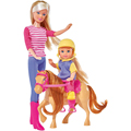 Кукла Штеффи и Еви с пони на ферме